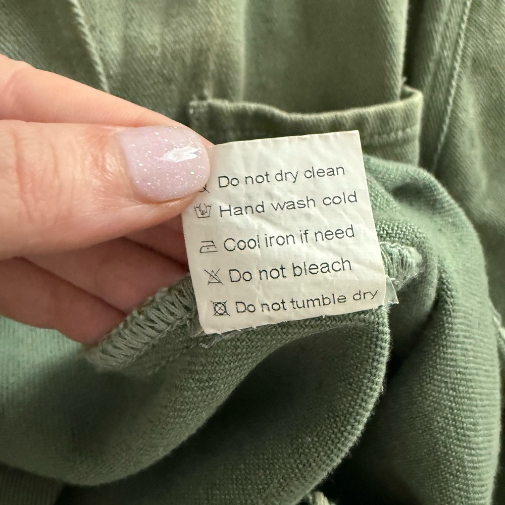 Green Distressed Button Down - Picture 7 of 7